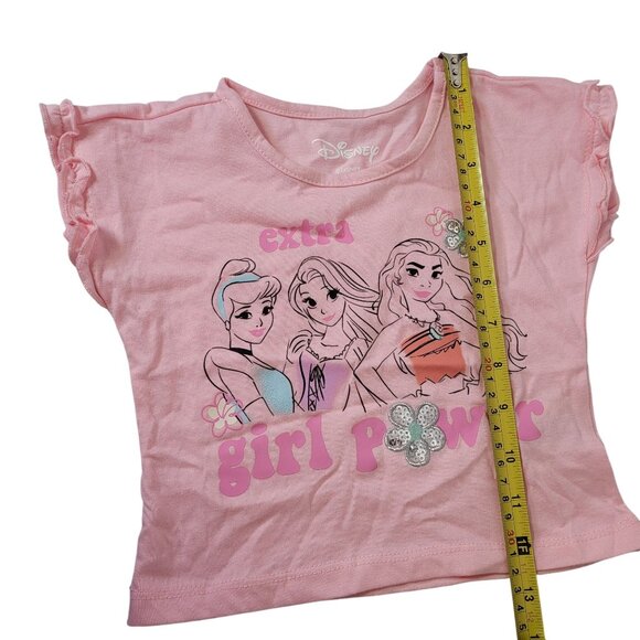 Disney Princess Short Sleeve "Extra Girl Power" Graphic Tee Pink Size 3T - Picture 8 of 8